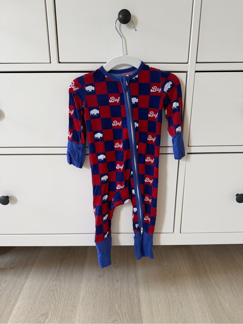 Baby Red & Blue Buffalo Check One-Piece Pajama